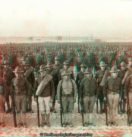 Our Answer to the Kaiser 3000 of Americas Millions Eager to Fight for Democracy (3d, American, C1917, Camp, Soldiers, U.S.A., WW1)
