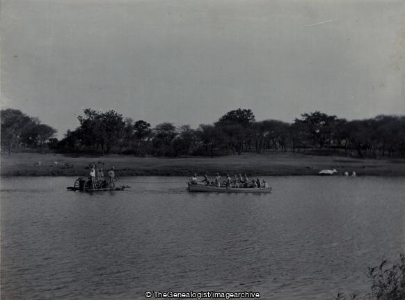 Passage of Obstacles 29th BFRA Kirkee 1898 (1898, 29th Battery, Gun And Limber, India, Khadki, Kirkee, Maharashtra, Raft, Rowing Boat, Royal Field Artillery)
