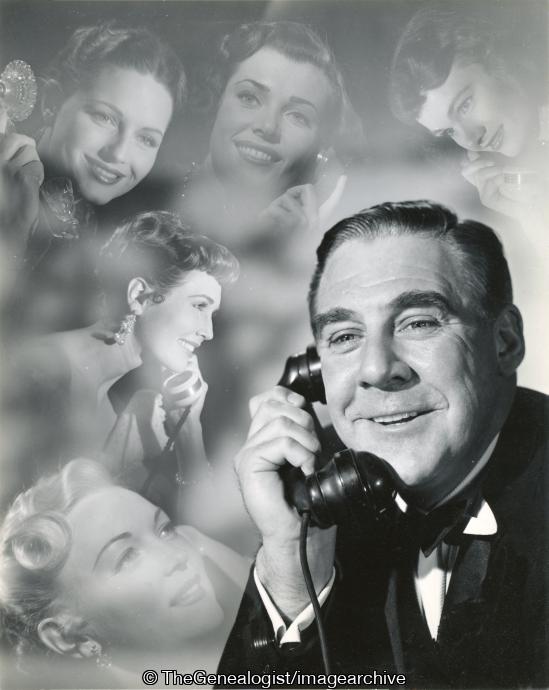 Paul Douglas on phone (Actor, actress, Bow Tie, C1950, Paul Douglas, Telephone)