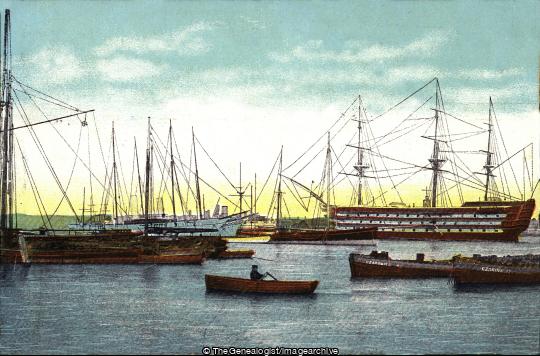 Portsmouth Harbour and Victory (England, Hampshire, Harbour, HMS Victory, Portsmouth, Rowing Boat)