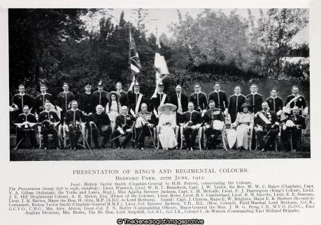 Presentation of King's and Regimental Colours Bedford Park 20th June 1912 (1912, 5th Battalion, Bedford Park, Bedfordshire, Bedfordshire Regiment, Colours, England, Territorial Army)