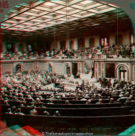President Wilson Addressing Congress on Question of International Peace and Imminent War with Germany (1917, 3d, Congress, District of Columbia, Political, U.S.A., Washington DC, Woodrow Wilson)
