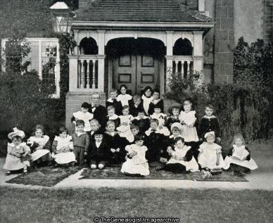 Princess Alice Orphanage Birmingham, A group of little ones with the governor (Birmingham, Children, England, Governor, Orphanage, Princess Alice, Warwickshire)