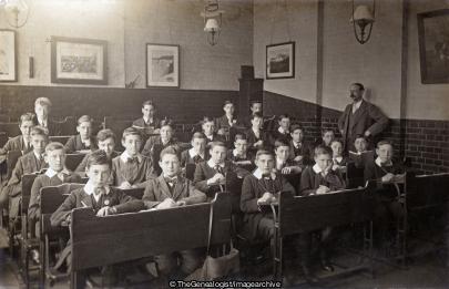 Private school 1913 Poplar Posted (1913, Classroom, Poplar, School, Teacher)