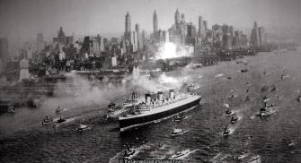 Queen Mary 2nd June 1936 Maiden Voyage New York (1936, Maiden Voyage, New York, RMS Queen Mary, U.S.A.)