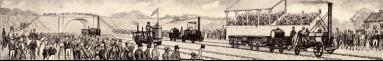 Race of Locomotives at Rainhill, Near Liverpool in which Geroge Stevonsons Rocket Won 1829 (Geroge Stevonsons Rocket, London and North Western Railway, Railway, Train)