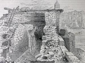 Remains of the Chapel of St Thomas Old London Bridge During its Demolition (Chapel of St Thomas, London, London Bridge, Old London Bridge, Thames)
