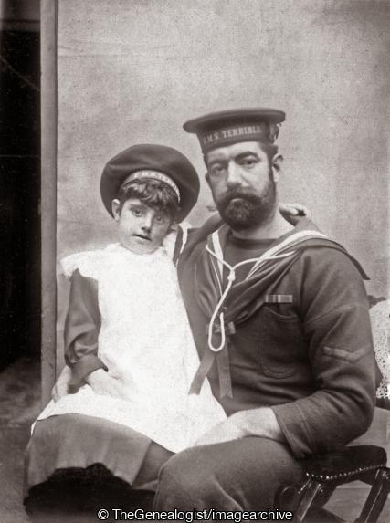 Sailor from HMS Terrible and daughter (daughter, Hms Terrible, Sailor)