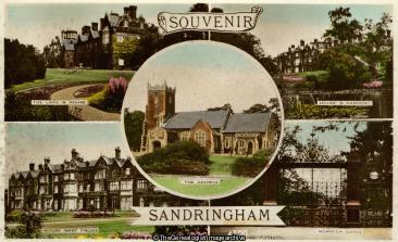 Sandringham Souvenir Postcard (Norfolk, Norwich Gate, Sandringham, St Mary Magdalen)