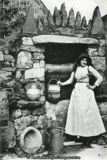 Sark The Well Beausejour LL44 (Beausejour, bucket, jug, Sark, Well, Woman)