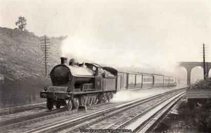 Scotch night expresses with sleeping car attached passing over the Bushey water troughs (Bushey, London and North Western Railway, railway.Scotch night expresses, Scotch night expresses, Train, watford)