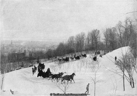 Sledges and Snow Shoes in Canada (Canada, Horse Drawn Sleigh, Montreal, Quebec, Snow, Snow Shoes)