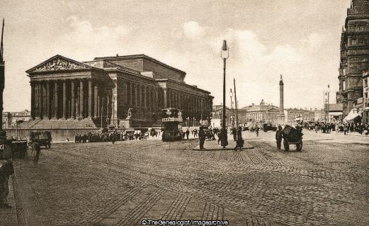 St Georges Hall and St Georges Place, Liverpool (England, Lancashire, Liverpool, St Georges Hall, St Georges Place, tram, vehicle)