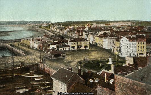 St Helier Jersey from Fort Regent (C1900, Channel Islands, Jersey, St Helier, St Helier Town)