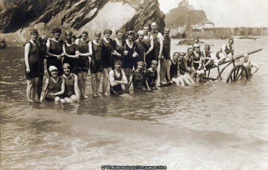 Swimmers (bathing, bathing costume, Beach, C1930, Ilfracombe, Lantern Hill, sea, St Nicholas, Swimming)