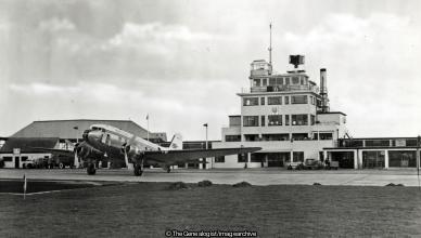 The Airport Jersey (Aircraft, Airplane, Airport, C1955, Channel Islands, Douglas Dakota, Jersey)