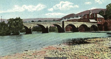 The Bridge, Builth, South Wales (Brecknockshire, Bridge, Builth Wells, River, Wales, Wye)