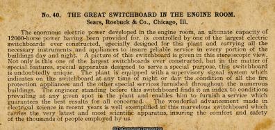 The Great Switchboard in the Engine Room (3d, Chicago, Illinois, Sears Roebuck and Company)