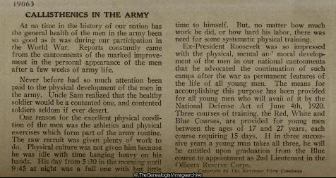 The Heart of the Nation - Every Miners Son Ready to do His Duty Callisthenics in the Army (3d, American, C1920, Callisthenics, Soldiers, U.S.A.)