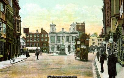 The Market, Kingston (All Saints, England, Horse Drawn Omnibus, kingston, Market Place, Surrey, Town Hall, vehicle)