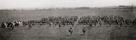 The Regiment on Parade with Lancers 1907 (1907, Lancers, Nottinghamshire Yeomanry, parade, South Nottinghamshire Hussars)