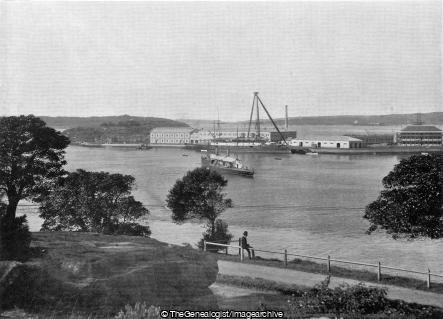 The Royal Naval Depot Garden Island Sydney Harbour (Australia, Garden Island, New South wales, Royal Navy Depot, Sydney, Sydney Harbour)