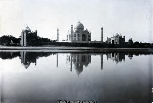 The Taj by Moonlight Looking over the Jumna (Agra, India, Taj Mahal, Uttar Pradesh, Yamuna)