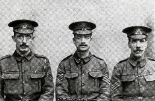 The Three Musketeers CSM Jack Fox; Sgt J Thompson; MM; Sgt F Hall MM (6th Battalion, Cast Iron Sixth, City of London Rifles, CSM, London Regiment, MM, Sergeant, WW1)