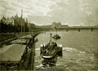 The Victoria Embankment from Westminster Bridge (England
, London, Paddle Steamer, Pier, Primrose, Steam Boat, The Victoria Embankment, Victoria Embankment)