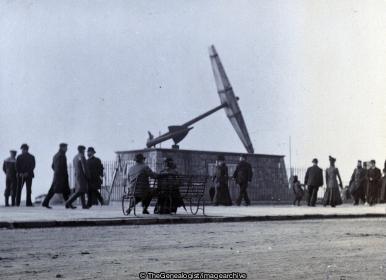Trafalgar Monument Anchor of HMS Victory on front of Portsmouth January 1901 (Anchor, Clarance Esplanade, HMS Victory, Southsea, Trafalgar Monument)