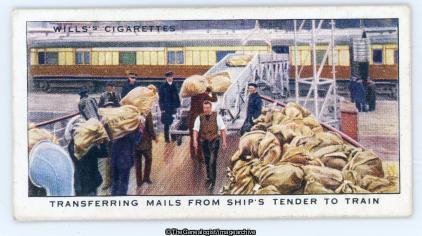 Transferring Mails from Ships Tender to Train (Great Western Railway, Plymouth)
