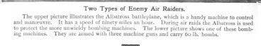 Two types of Enemy Air Raiders (Aircraft, Airplane, Albatross, Gotha, WWI)