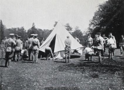 United Arts Rifles, Churt Camp August 1915 Tent Pitching (1915, Churt, England, Surrey, Tent, United Arts Rifles, WW1)