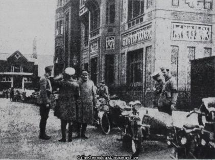 United Arts Rifles, Motor Squadron Headquarters July 1915 (1915, Motor Squadron, Motorbike, Sidecar, United Arts Rifles, WW1)