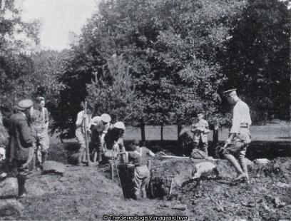 United Arts Rifles, Trench Digging Instruction Churt August 1915 (1915, Churt, England, Surrey, Trench, United Arts Rifles, WW1)