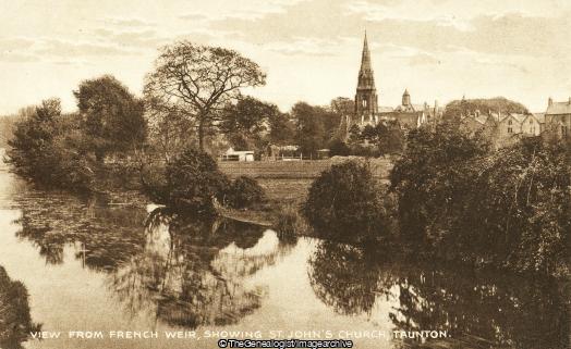 View from French Weir showing St Johns Church Taunton (Church, England, Somerset, St John, Taunton, Tone)