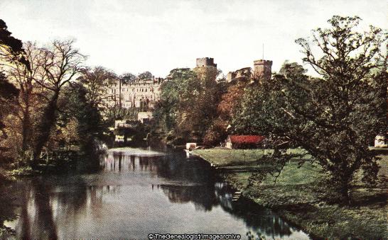 Warwick Castle from Bridge (Avon, Castle, River, Warwick, Warwick Castle, Warwickshire)