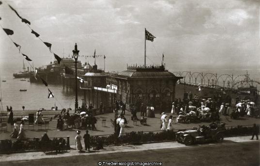 West Pier Brighton C1920 (Brighton, Brighton C1910, C1910, C1920, Car, Pier, Pier Pavilion, West Pier)