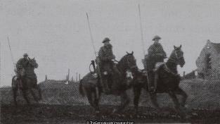 When the Boches retreated in he Spring of 1917. The cavalry out on reconnaissance (16th Battalion, Cavalry, Highland Light Infantry, Horse, WW1)