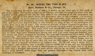 Where the Type is Set (3d, Chicago, Illinois, Sears Roebuck and Company)