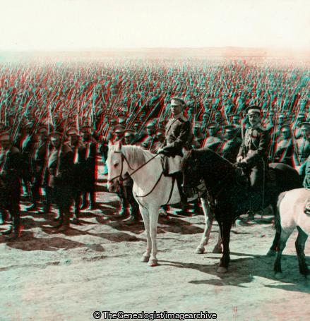 WWI - Bristling forest of bayonets Russian troops on review (3d, Bayonet, Eastern Front, Horse, Russian, Soldiers, Weapon, WW1)
