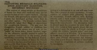 WWI - Decorating with Medallie Militaire Adjutant Dambrine, Severly Wounded at Ablain Saint Nazaire, France (3d, Ablain Saint Nazaire, Adjutant Dambrine, Colours, France, Medaille Militaire, Poilu, Present Arms, Salute, Stretcher, Wounded, WW1)