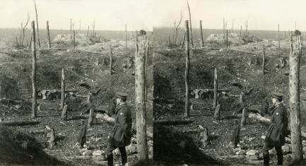 WWI - Desolate Waste on Chemin des Dames Battlefield France (3d, Battle of the Aisne, Battlefield, Chemin des Dames, France, No Man's Land, Picardie, Plateau, Shattered Tree, Soissons, WW1)