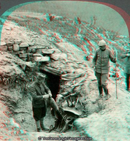WWI - Loading a Trench Mortar in a Hillside Dugout on the Serbian Front (3d, Hillside, Mortar, Serbia, Trench, WW1)