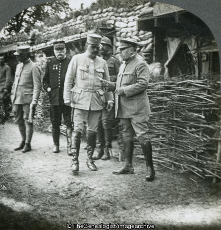 WWI - President Poincare and Marshall Joffre Visiting Officers' Quarters on the Somme Front (3d, Battle of the Somme, Joseph Joffre, Marshal, President, Raymond Poincare, WW1)