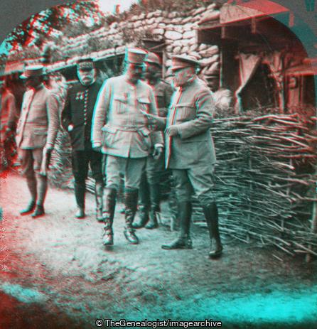WWI - President Poincare and Marshall Joffre Visiting Officers' Quarters on the Somme Front (3d, Battle of the Somme, Joseph Joffre, Marshal, President, Raymond Poincare, WW1)