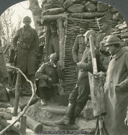 WWI - Serbian Trench - Awaiting Phone Call from Listening Post to Fire Rocket for Illuminating No Man's Land (3d, Dugout, Flare, Listening Post, Rocket, Serbia, Telephone, Trench, Weapon, WW1)