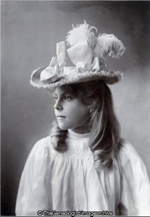 Young Lady with beautiful feather hat C1890 (Birmingham, C1890, Feathered Hat, Geof Hynd, Kings Heath)